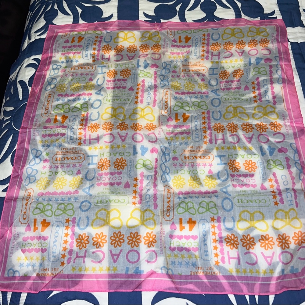 Coach Multicolor Patterned Scarf